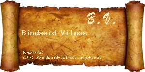 Bindseid Vilmos névjegykártya